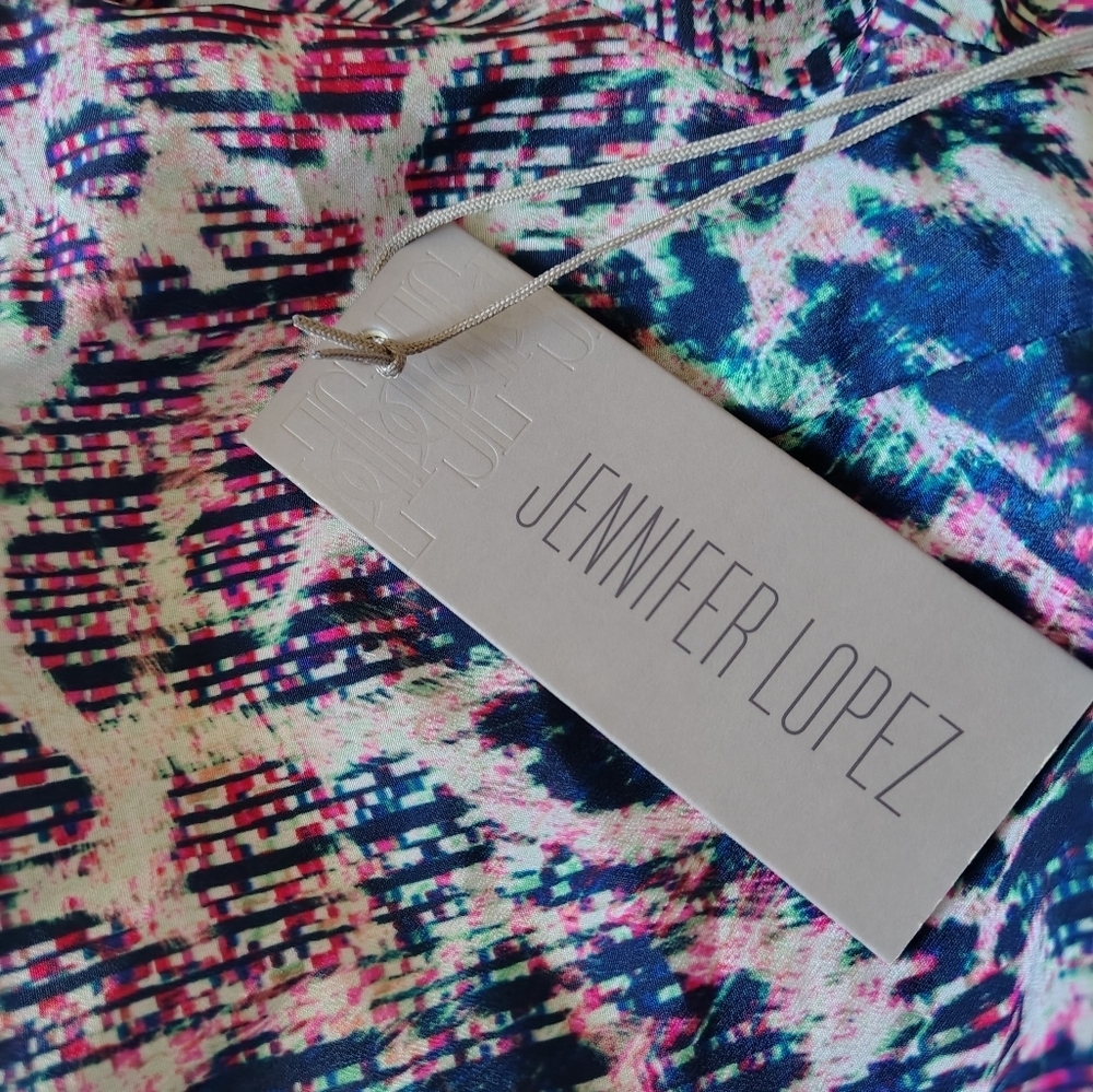 Jennifer Lopez Bell Sleeve Romper Dressy  Blue And Purple Size XL - Picture 10 of 11